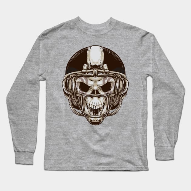 Football Skull Long Sleeve T-Shirt by RMPL